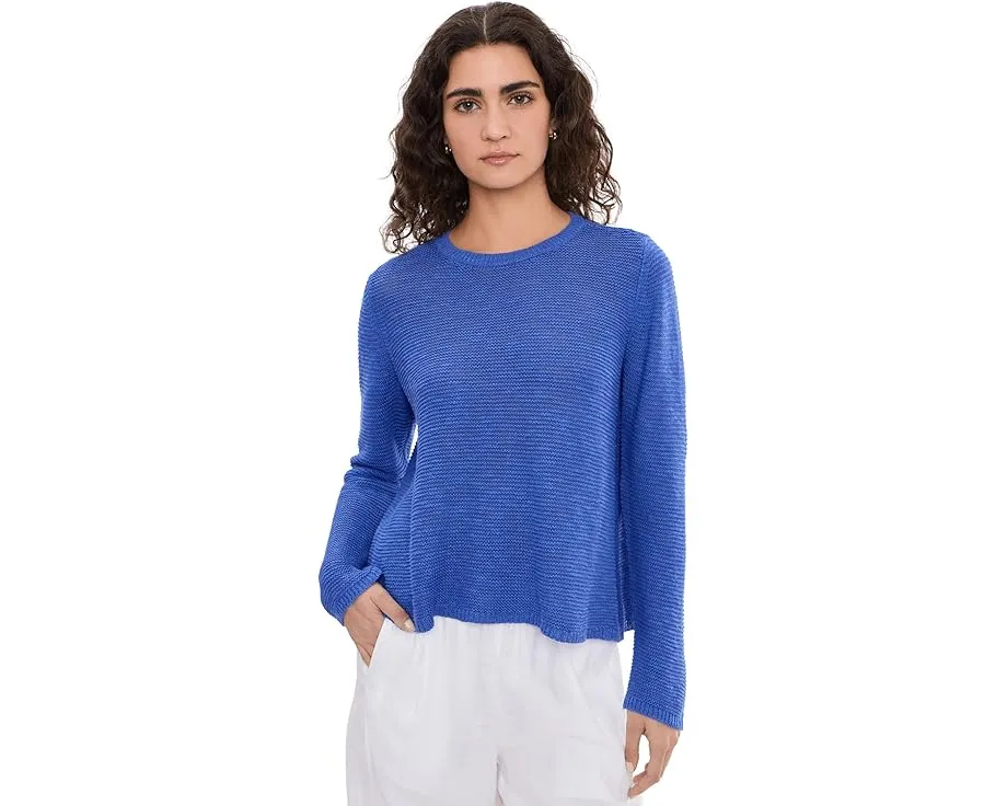 Свитер Eileen Fisher с круглой горловиной из смеси органического льна и хлопка