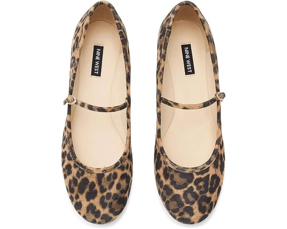Балетки Classik с ремешком и квадратным каблуком из кожи Nine West