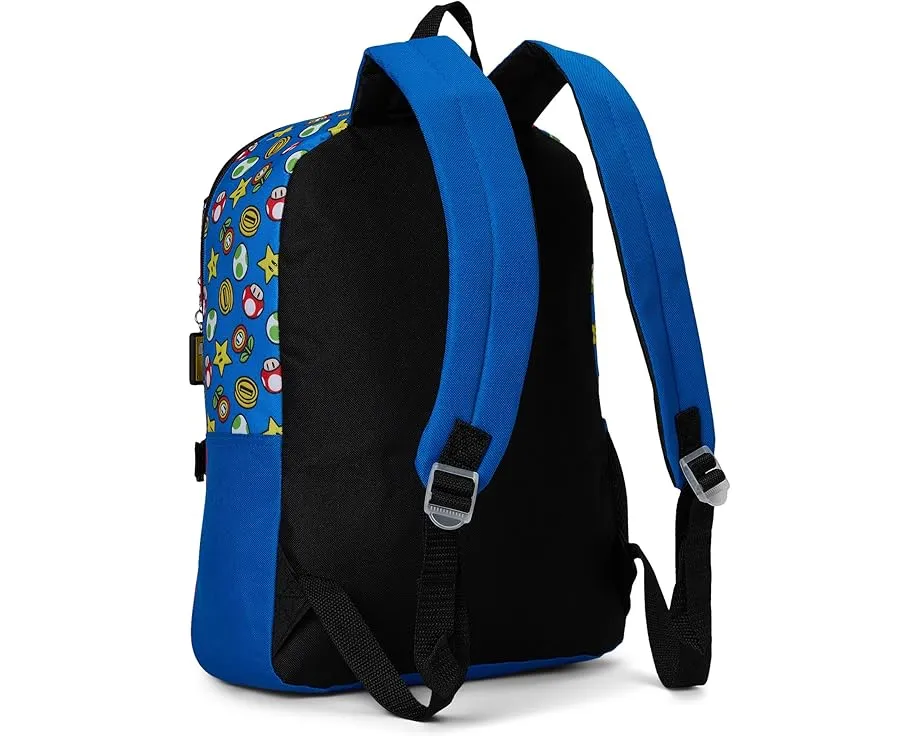 Набор рюкзака Super Mario Bros Power-Ups из 5 предметов для детей от BIOWORLD Kids