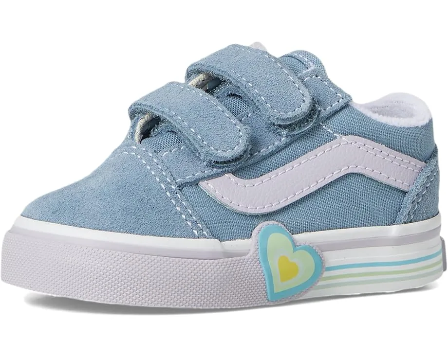 Кроссовки Vans Old Skool V Heart для малышей с липучками и усиленным носком