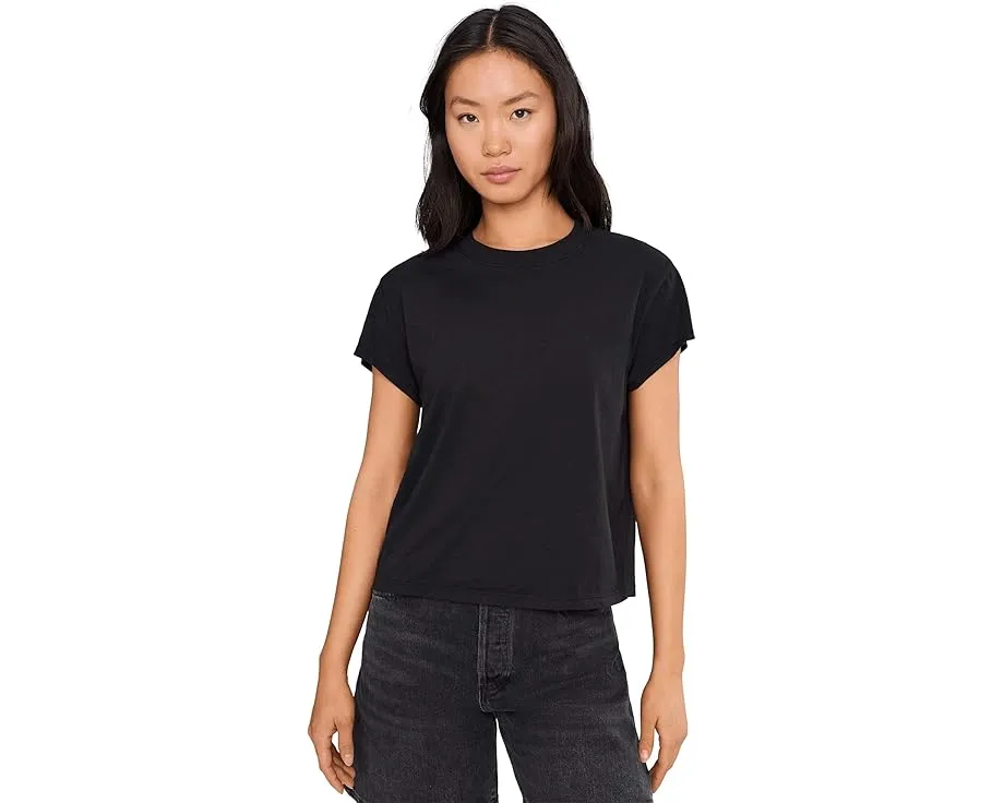Кроп-футболка Michael Stars Grayson Cropped Crew Neck из хлопка Supima с прямым подолом