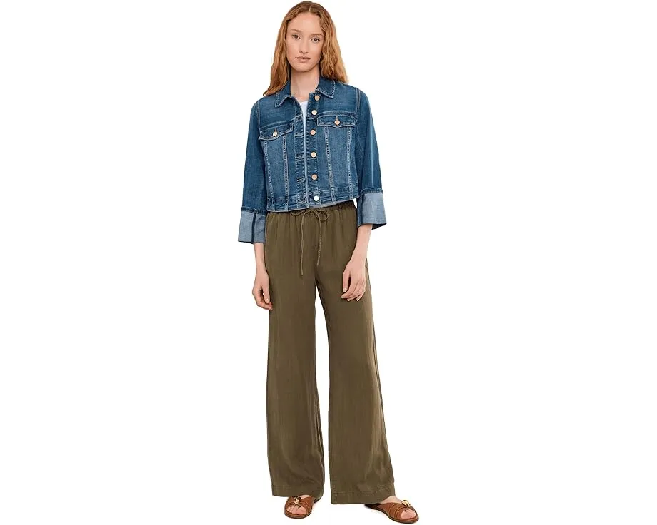 Petite Bracelet Length High Cuff Trucker Jeans Jacket