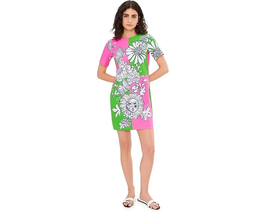 Платье Lilly Pulitzer Siera с круглым вырезом и коротким рукавом на молнии