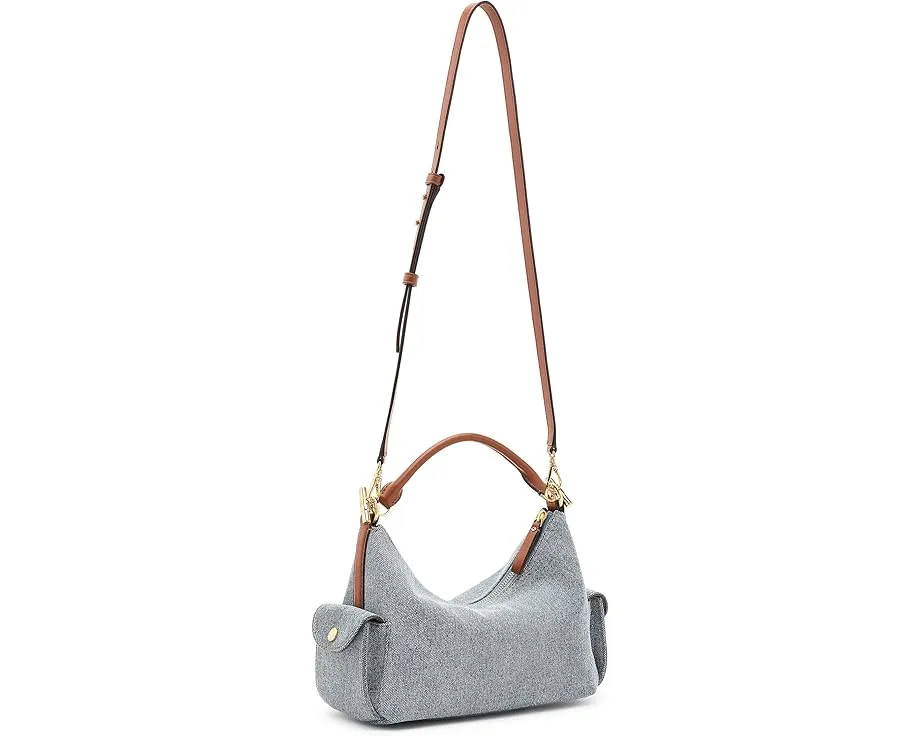 Маленькая плечевая сумка Lauren Ralph Lauren Blaike из денима с кожаными деталями