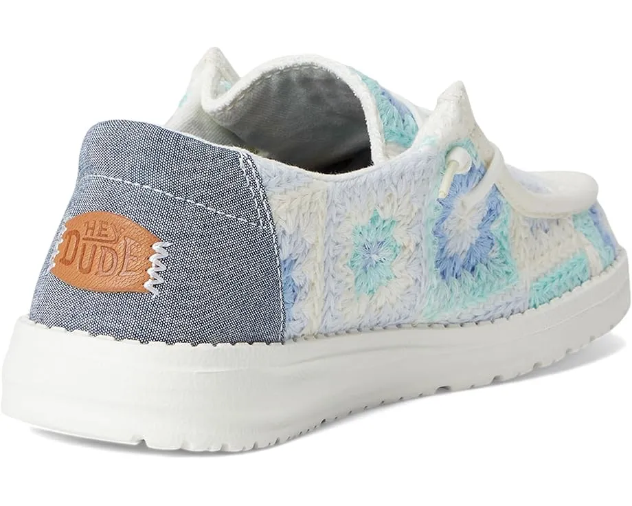 Кроссовки Hey Dude Wendy Cottage Crochet с вязаным верхом и съемной стелькой