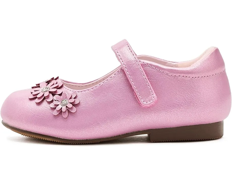 Туфли для девочек Nina Kids Daisy с цветочным апплике и стразами на липучке