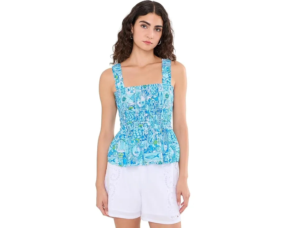Топ Hadly Smocked от Lilly Pulitzer с квадратным вырезом и оборками