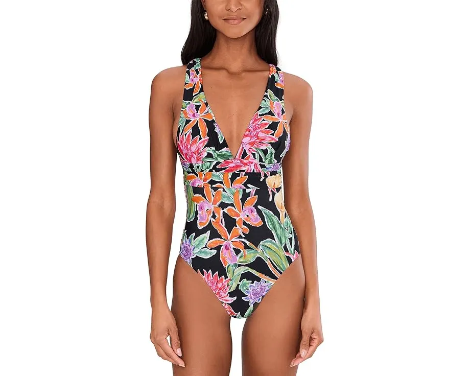 Цельный купальник Hothouse Flowers с перекрестными бретелями от Seafolly