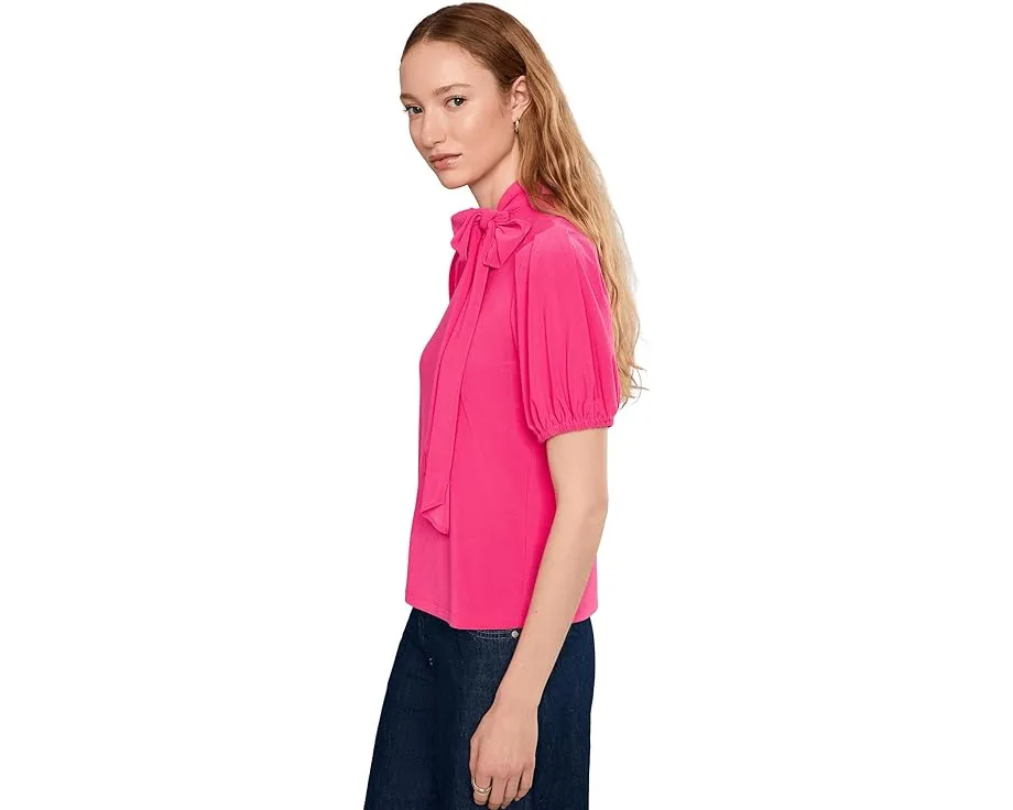 Блузка Short Sleeve Tie Neck Bow Knit от CeCe с бантом на шее