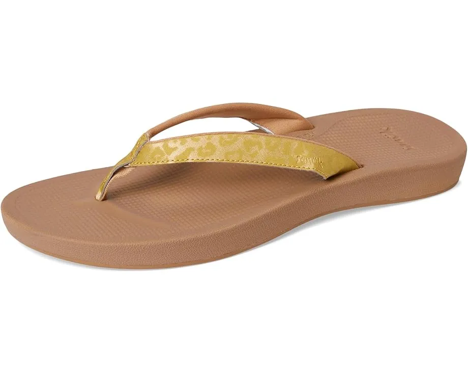 Сандалии Sanuk Cosmic Shores Leopard с металлическим принтом и стелькой из пены Bloom