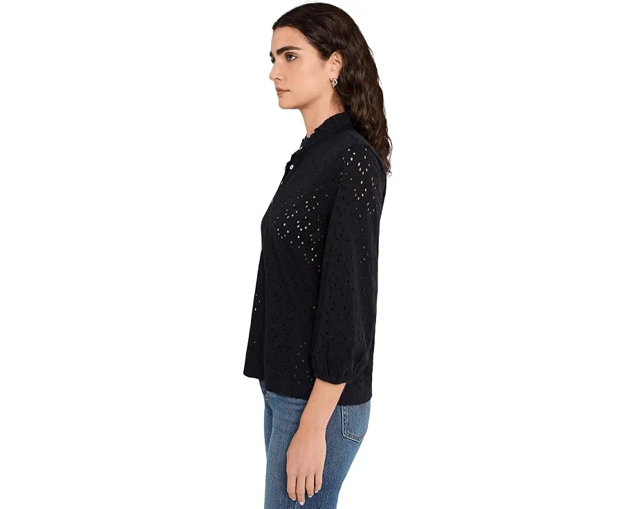 Топ с воротником-рюшей и ажурной вязкой Knit Eyelet от NIC+ZOE