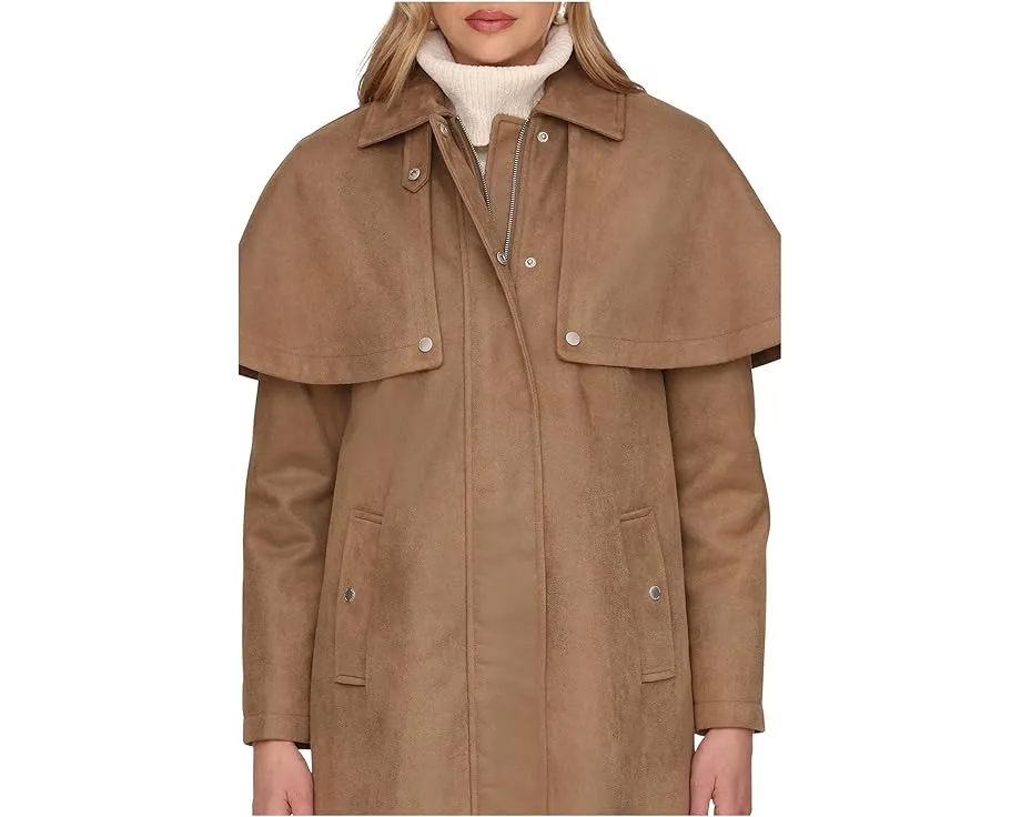 Тренч-пелерина из искусственной замши Faux Suede Cape Trench Coat от Avec Les Filles