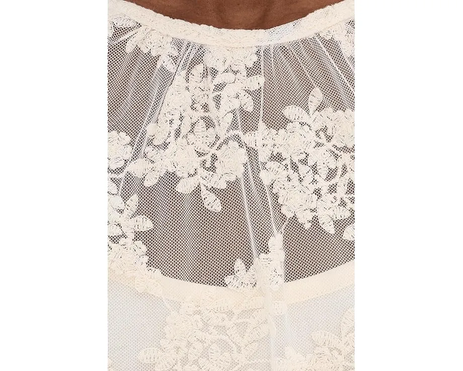 Sanctuary Блуза Boho Lace с кружевным принтом и длинными рукавами колокол