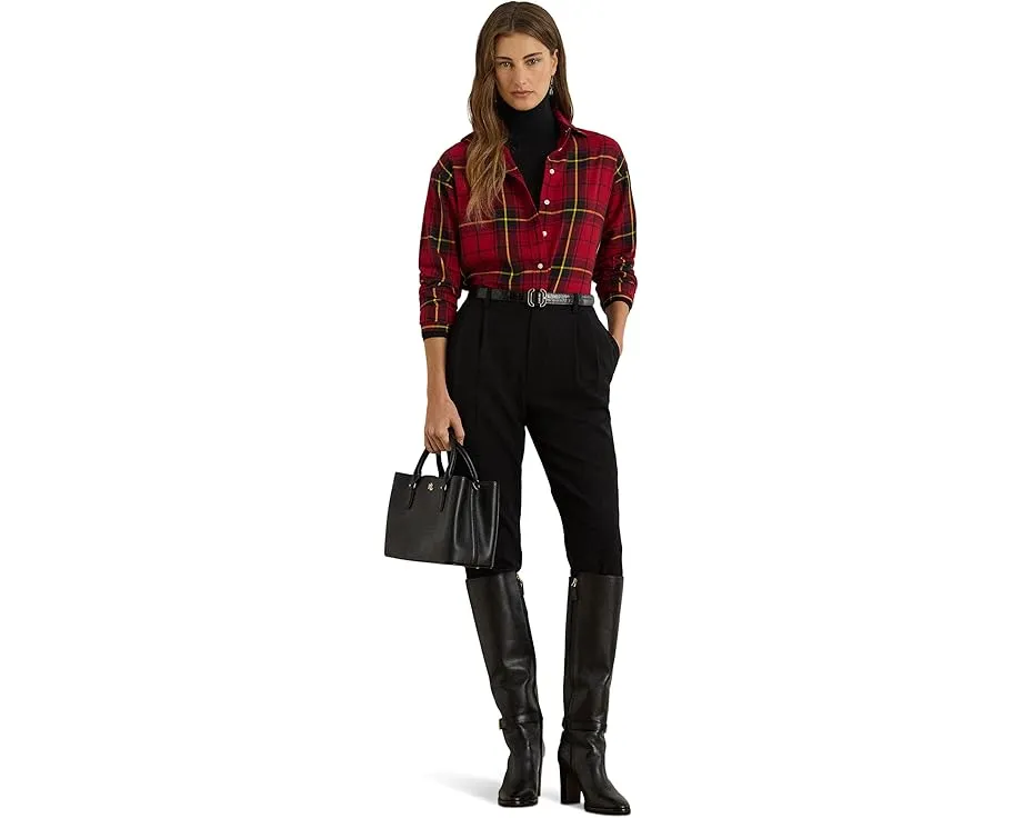 Рубашка Lauren Ralph Lauren Petite в клетку из хлопка расслабленного кроя