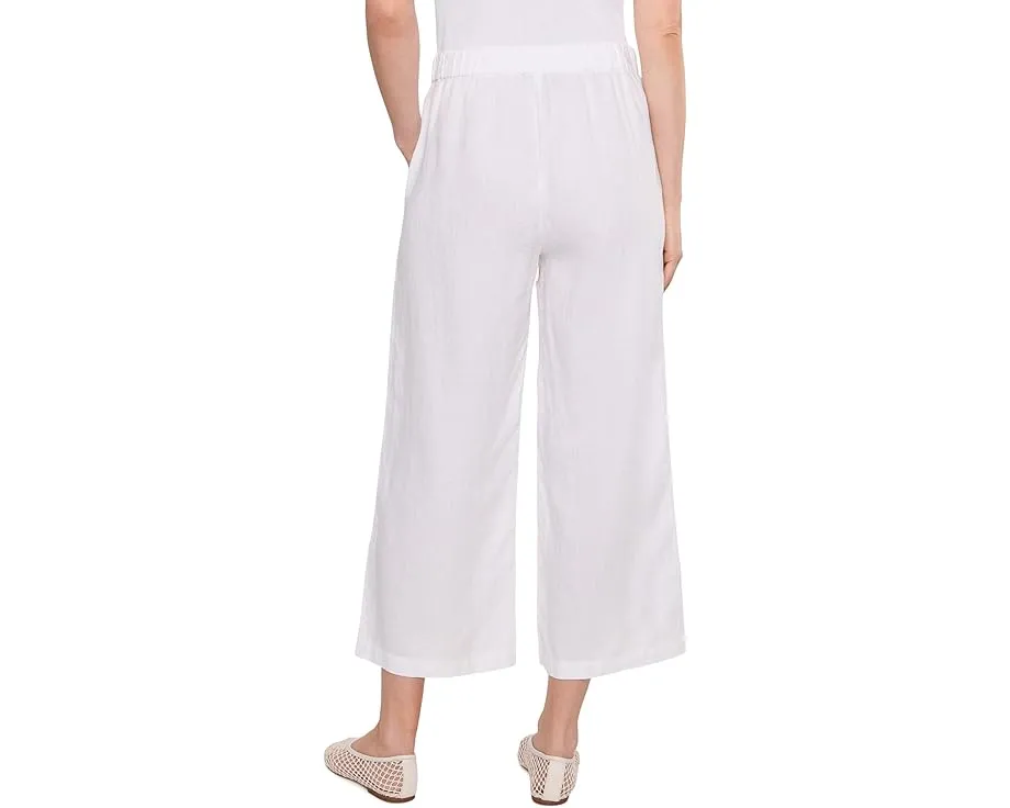 Широкие органические льняные брюки на щиколотке Eileen Fisher