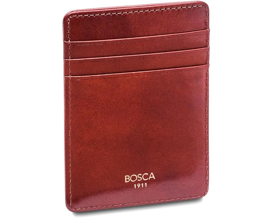 Bosca компактный кошелек для переднего кармана из состаренной кожи с клипсой
