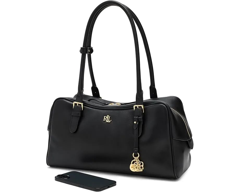 Большая сумка-сатчел Lauren Ralph Lauren из цельной кожи с молнией