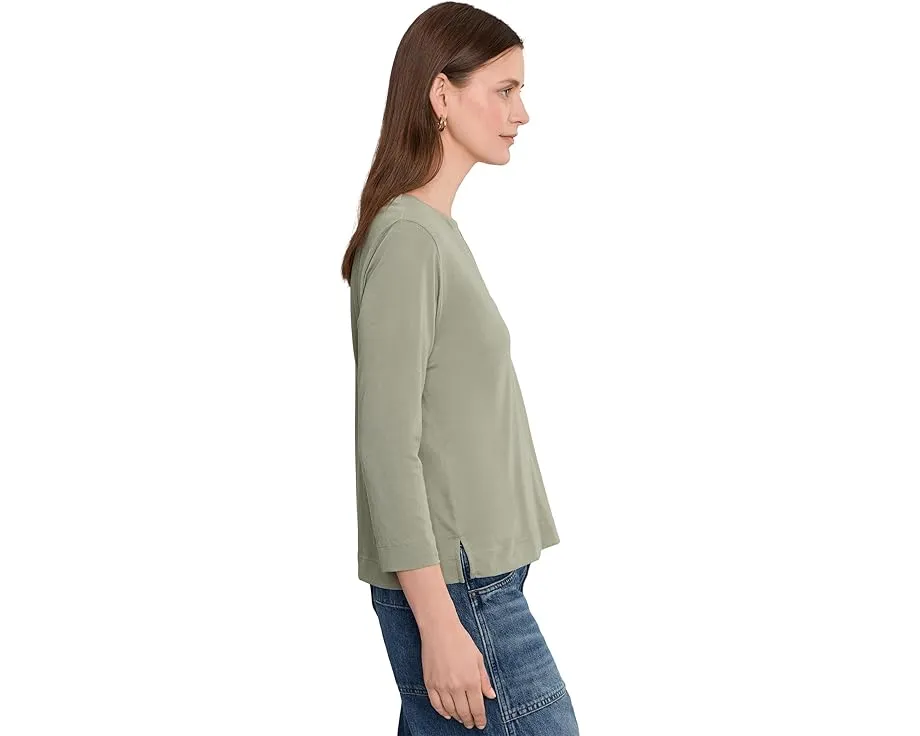 Топ Lilla P Side Slit Split Neck с V-образным вырезом и удлиненным подолом