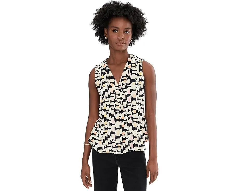 Топ NIC+ZOE Mod Mix Crepe с геометрическим принтом и V-образным вырезом
