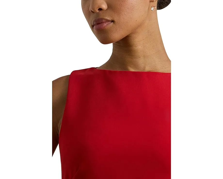 Приталенное платье футляр без рукавов из ткани фай Lauren Ralph Lauren