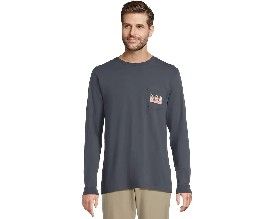 Футболка с длинным рукавом Ghost Pups Logo Box и карманом от Vineyard Vines