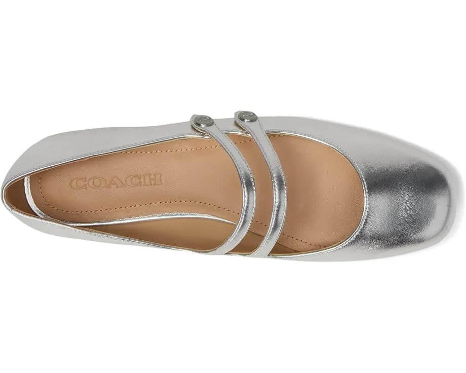 Туфли COACH Winley Metallic Leather Mary Jane с квадратным носком и двойной застежкой