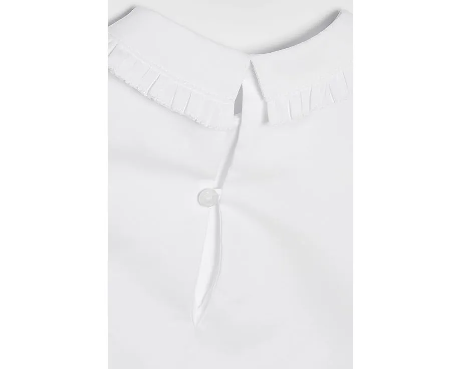 Блузка Burberry Kids Cora Long Sleeve с длинным рукавом и рюшами на воротнике