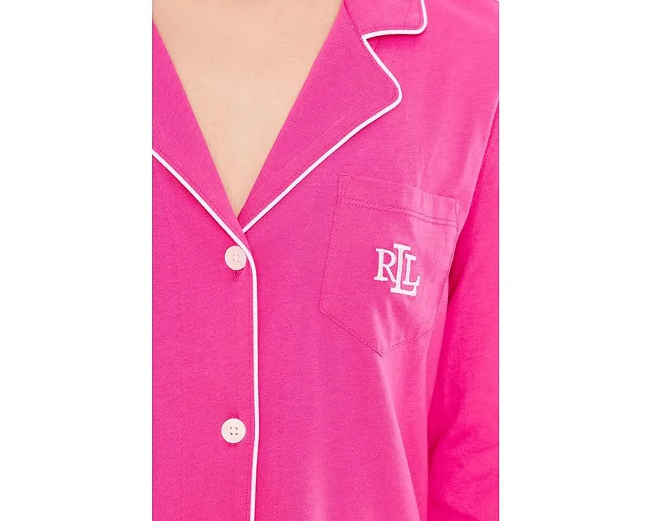 Пижамный комплект Lauren Ralph Lauren с длинным рукавом и брюками 7/8