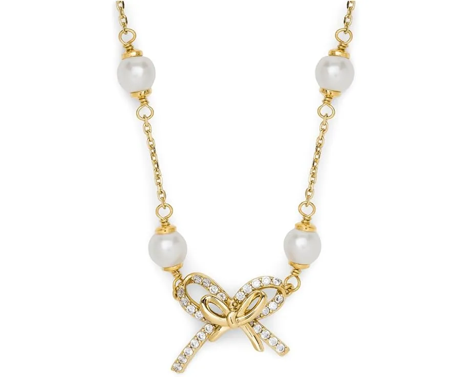 Ожерелье Kate Spade New York Girlie Pearlie с жемчугом и бантом