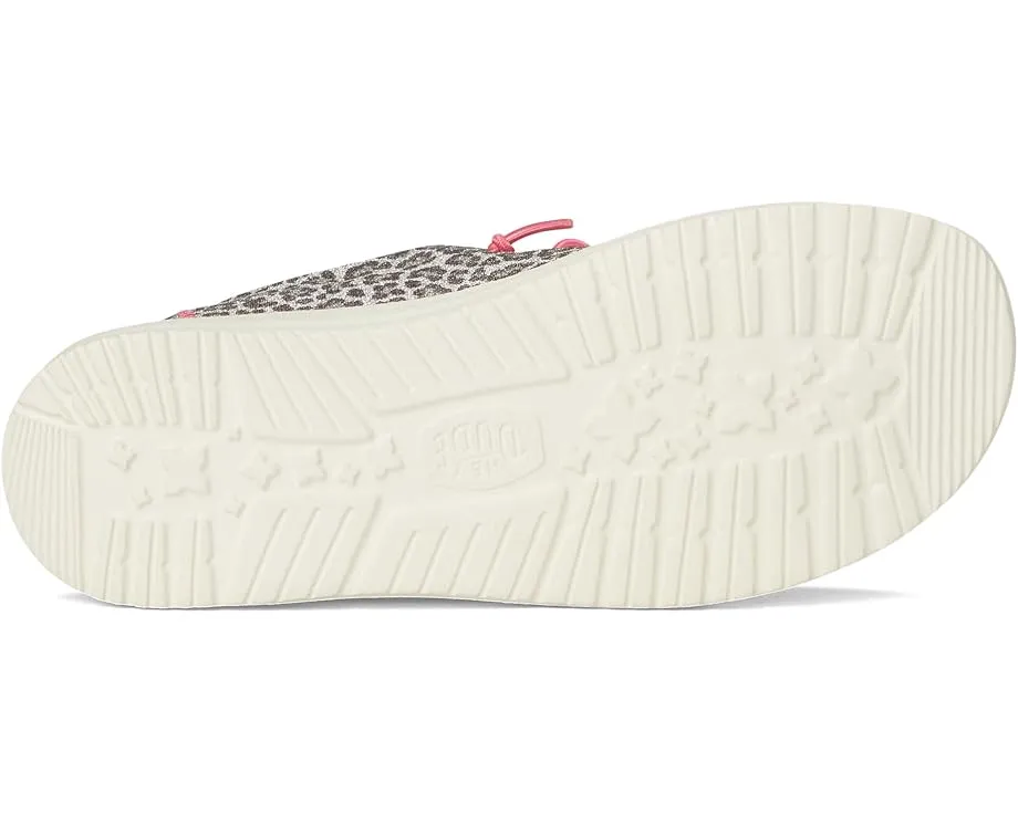 Детские слипоны Hey Dude Kids Wendy Luxe Leo с эластичными шнурками и текстильным верхом