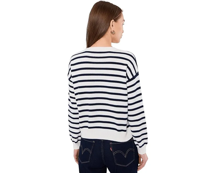 Пуловер Vince Camuto с длинным рукавом в полоску и застежкой на плече