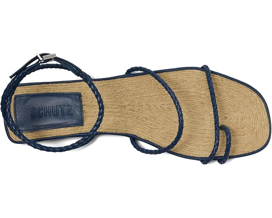 Босоножки Schutz Kaya Straw Flat с квадратным носком и соломенным верхом