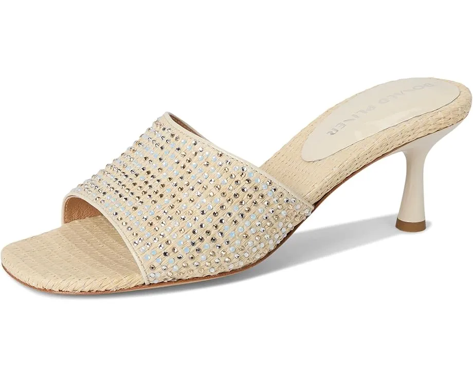 Сандалии Donald Pliner Rikki на среднем каблуке с плетеной рафией