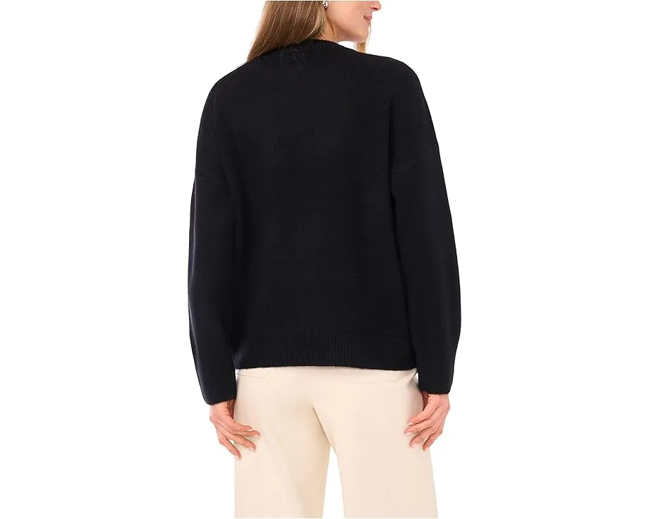 Свитер с круглым вырезом и цветочным мотивом Vince Camuto