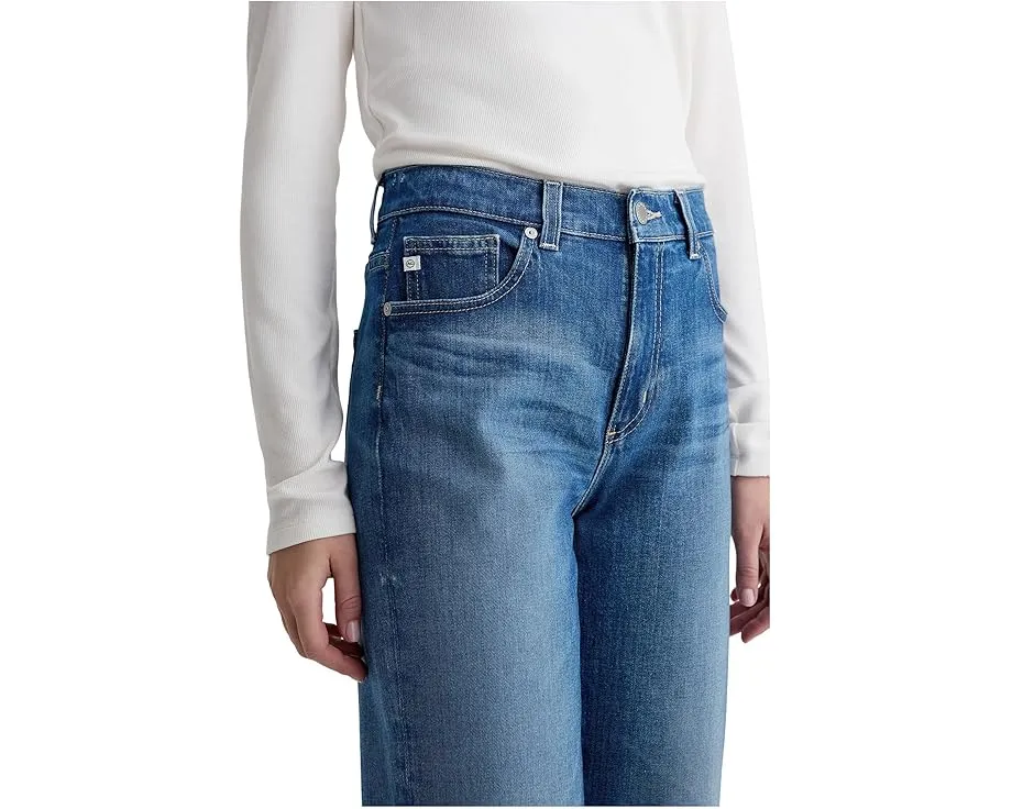 Джинсы Brinley Mid-Rise Straight Crop AG Jeans из ткани Owens Valley со средней посадкой