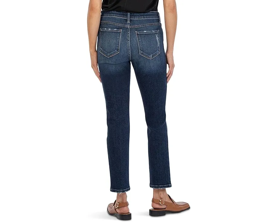 Джинсы KUT from the Kloth Reese завышенной посадки прямого кроя с отделкой щиколотки