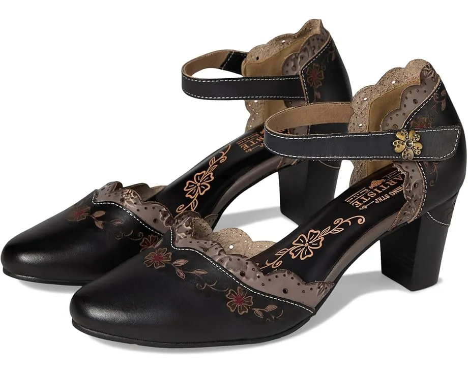 Туфли Sayyes в стиле Mary Jane с ручной росписью и каблуком