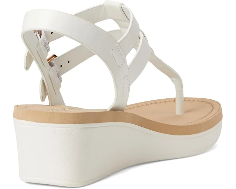 Сандалии Bianca на танкетке с Т-образным ремешком и пряжкой