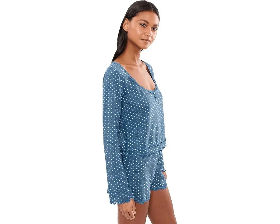 Пижамный комплект Free People Spring Break Sleep Set с ретро принтом и рюшами