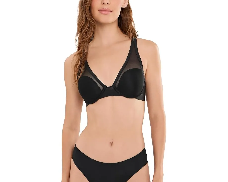 Natori True Zen Plunge T-Shirt Bra бюстгальтер с сеткой