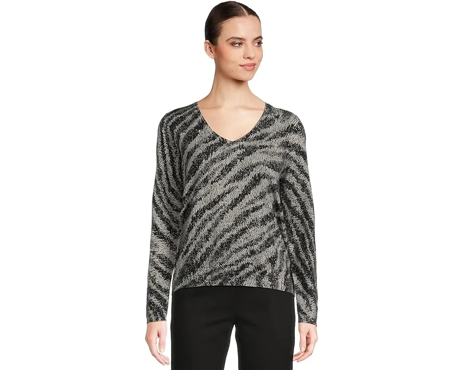 Свитер Elliott Lauren с V-образным вырезом и принтом Zebra Crossing