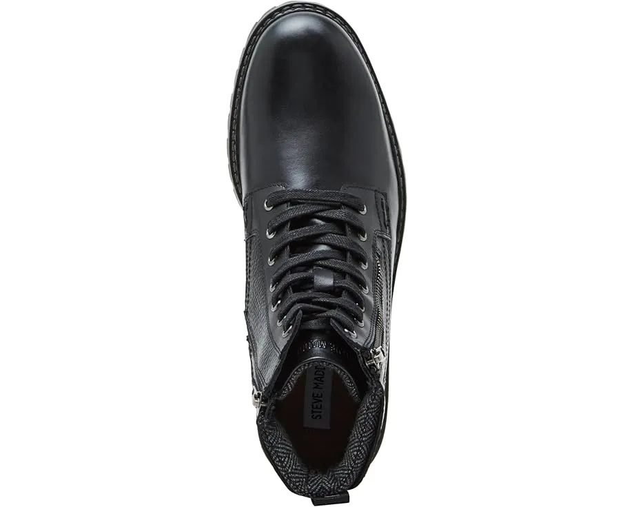 Мужские кожаные ботинки Steve Madden Rydder с боковой молнией и круглым носком