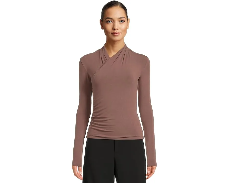 Топ Vince с длинным рукавом и запахом для утонченного силуэта