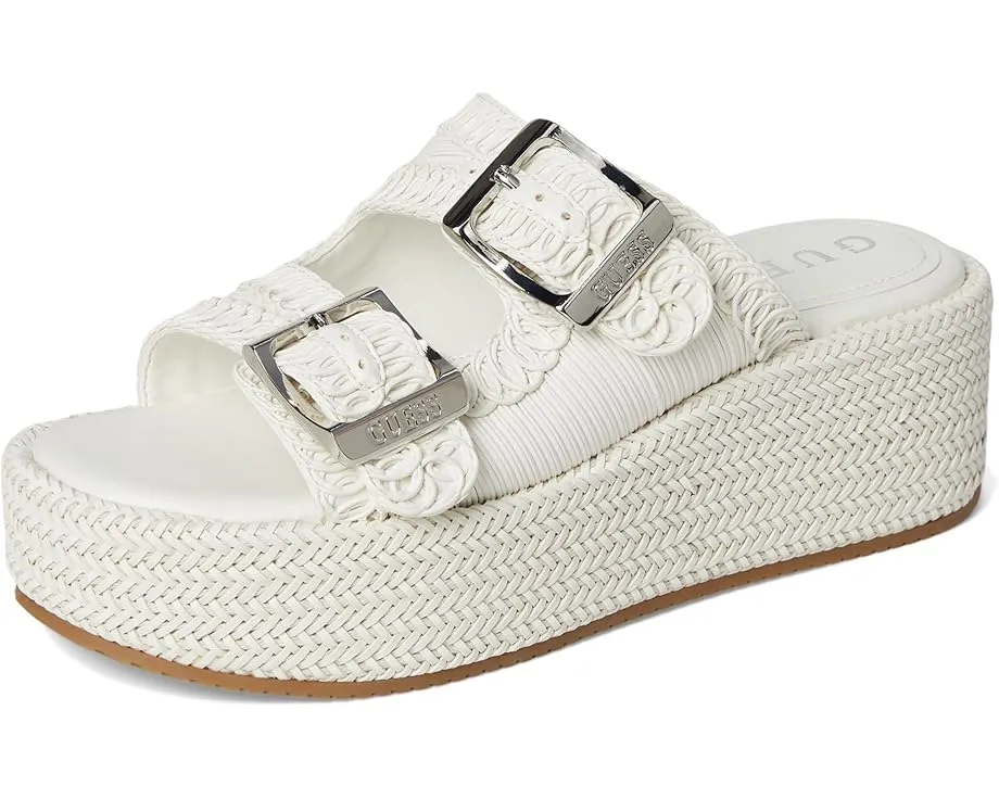 Сандалии GUESS Binks на платформе с плетеными деталями и крупной пряжкой