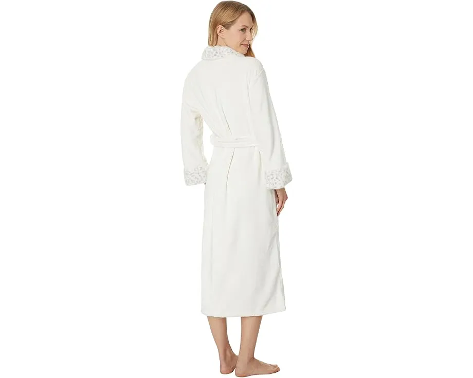 N by Natori Plush Lynx халат с поясом и принтом