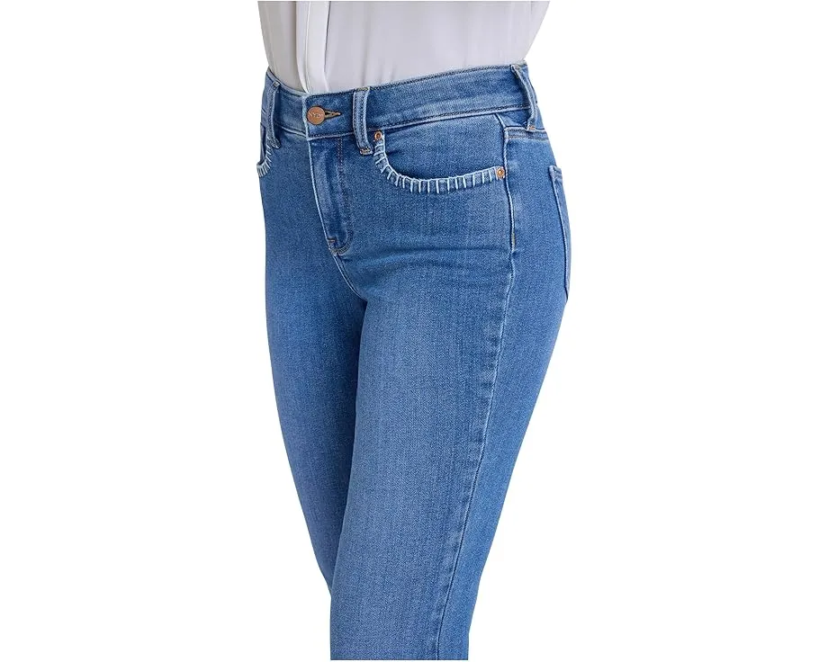 NYDJ Джинсы Marilyn Straight с прямыми штанинами до щиколотки Blue Paradise с декоративной строчкой