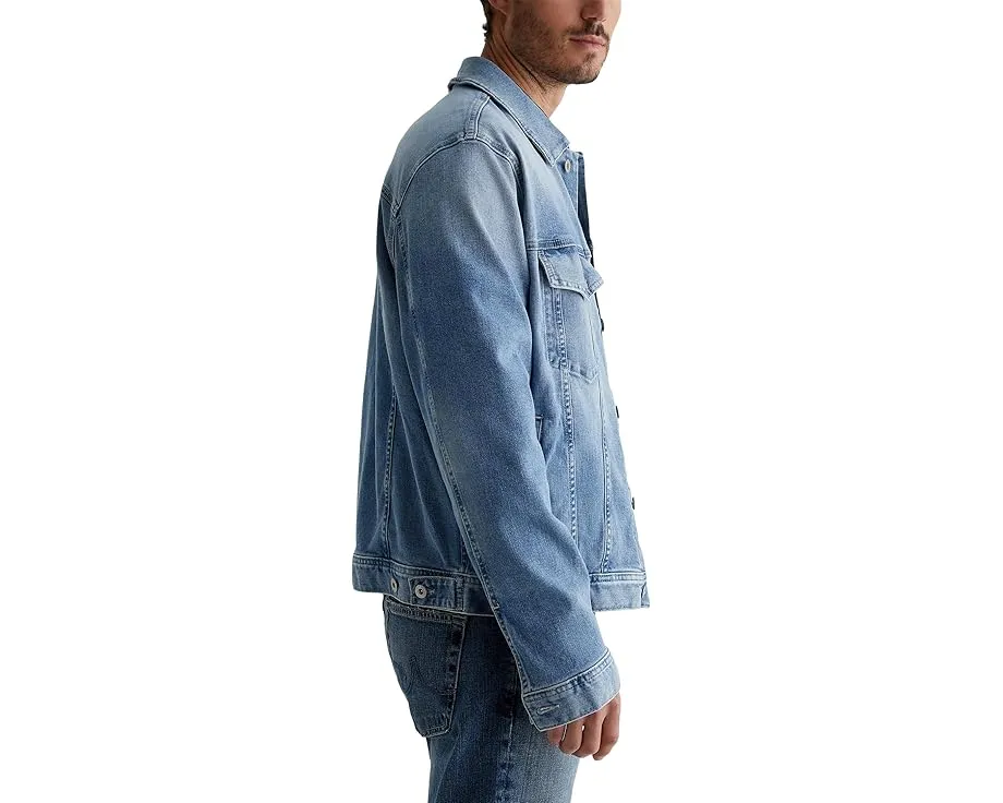 Джинсовая куртка AG Jeans Dart Classic Trucker из мягкого денима