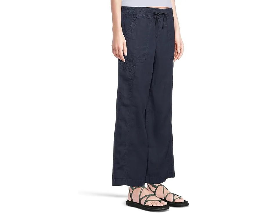 Утилитарные брюки L.L.Bean Premium Linen Breezy с широкими штанинами и карманами карго