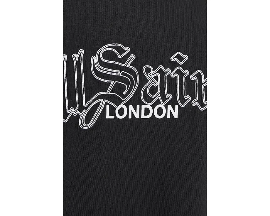 Футболка AllSaints Descent с коротким рукавом и готической вышивкой