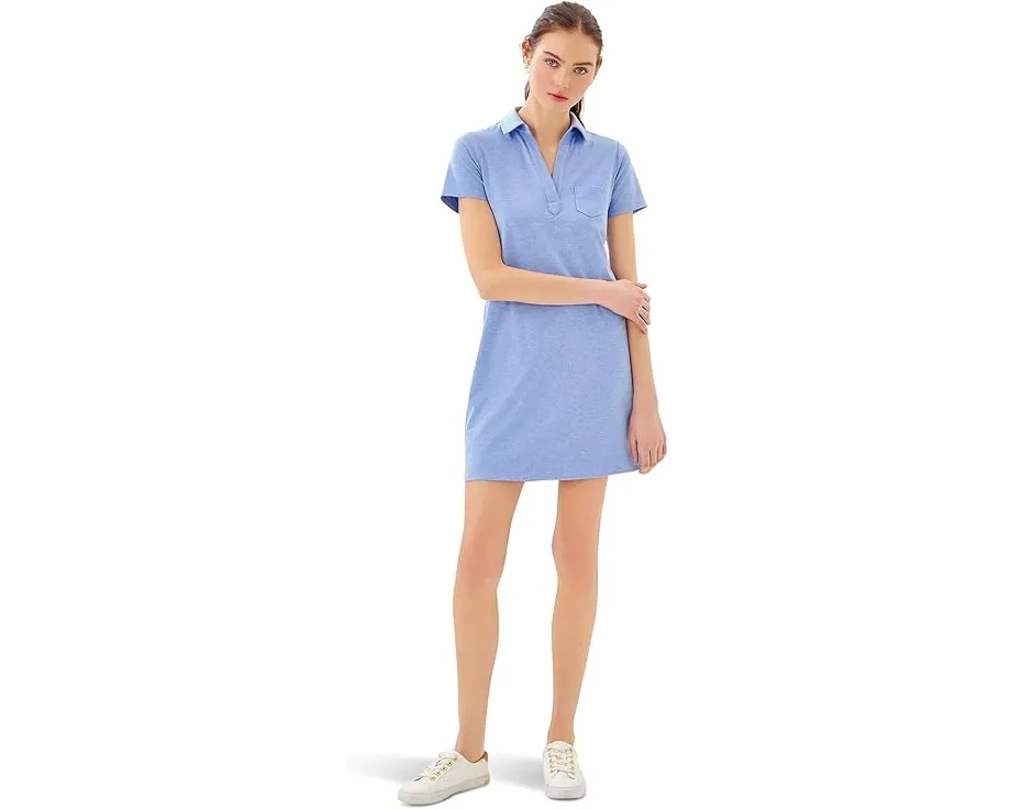 Lilly Pulitzer короткое платье Dune с защитой UPF 50 и отложным воротником